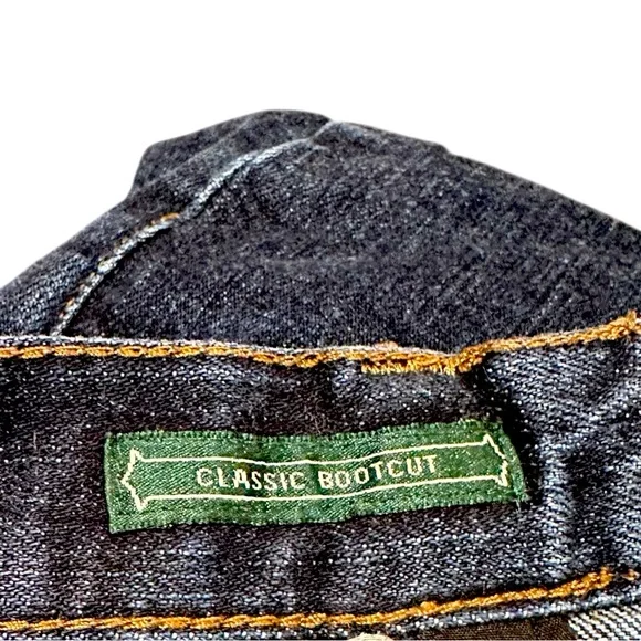 LAUREN RAPLH LAUREN Mid Rise Boot Cut Dark Denim Jeans size 10 were $158 new. - Picture 5 of 7